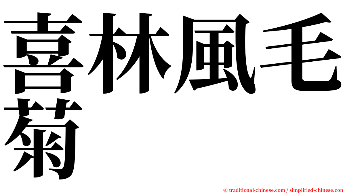 喜林風毛菊 serif font