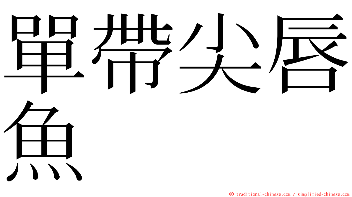 單帶尖唇魚 ming font