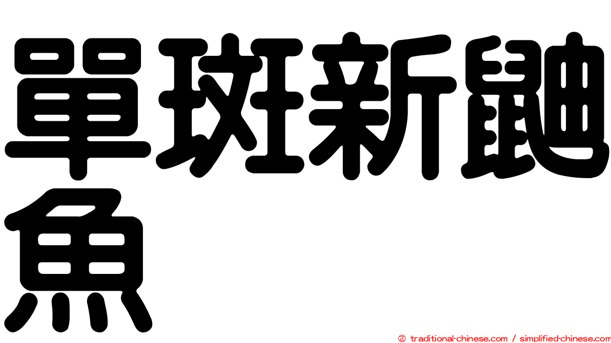 單斑新鼬魚