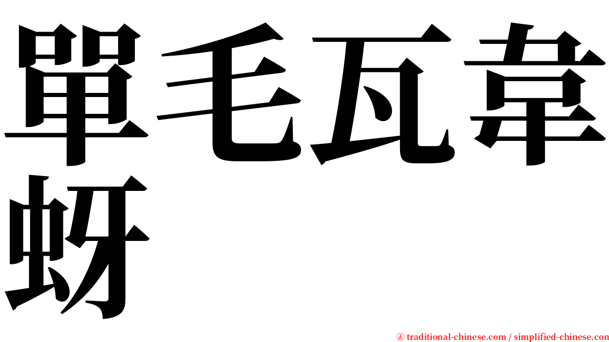 單毛瓦韋蚜 serif font