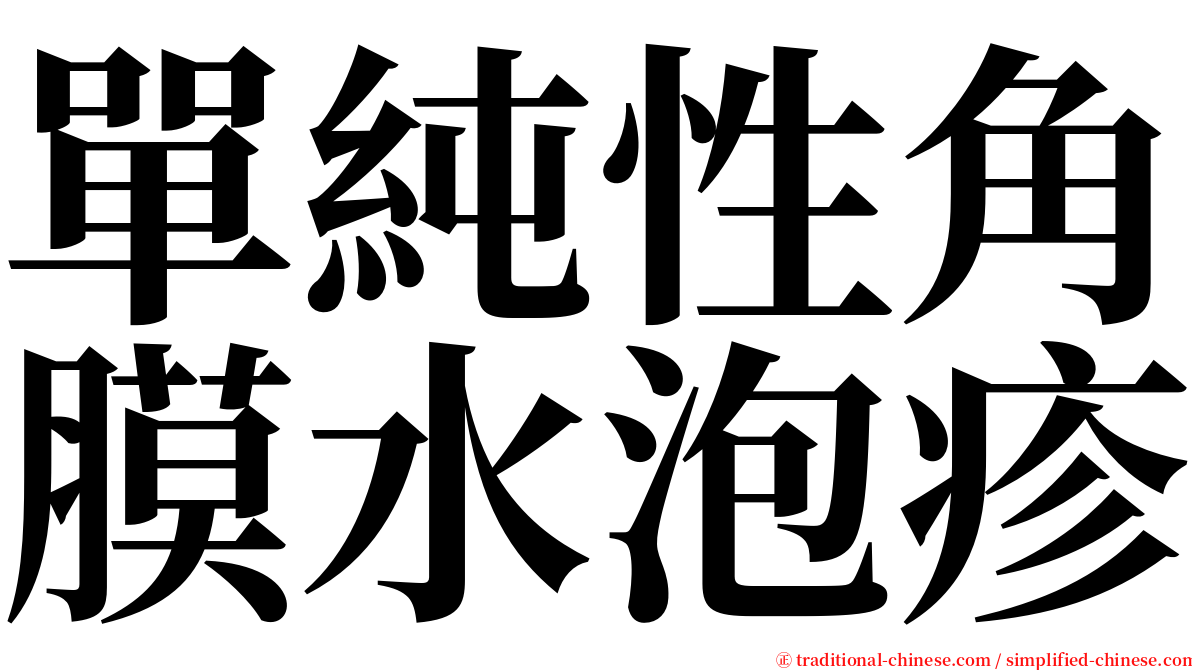 單純性角膜水泡疹 serif font