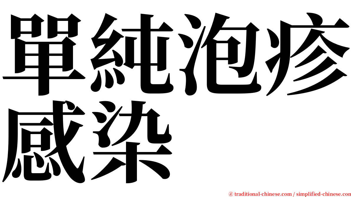 單純泡疹感染 serif font