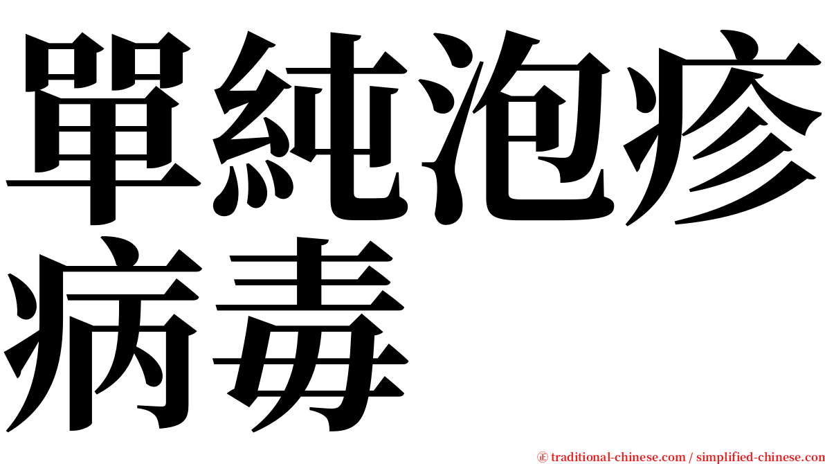 單純泡疹病毒 serif font