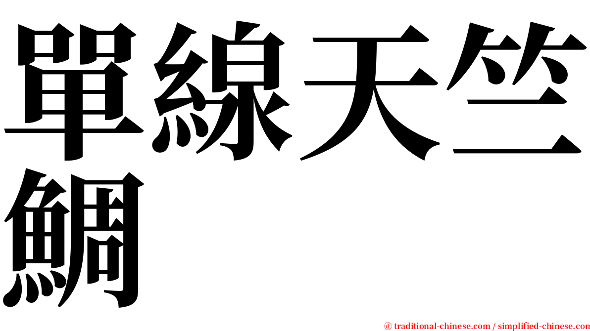 單線天竺鯛 serif font