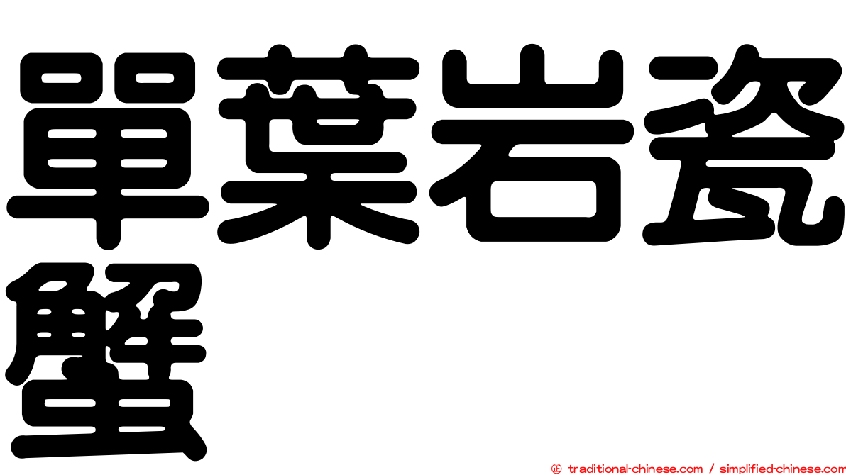 單葉岩瓷蟹