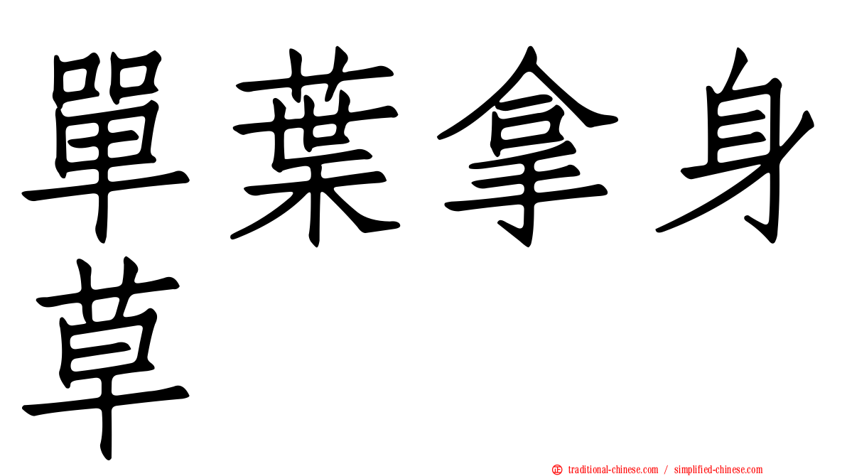 單葉拿身草