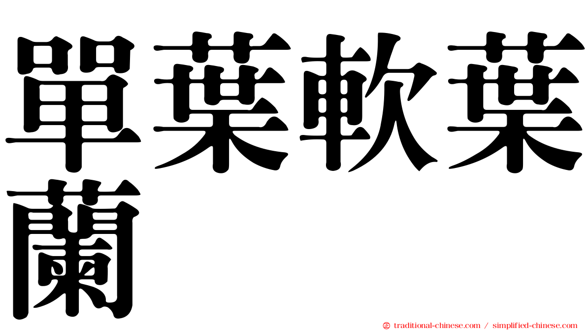 單葉軟葉蘭