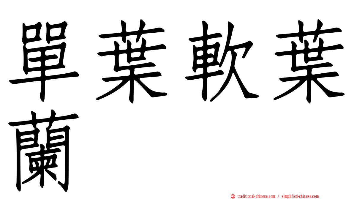 單葉軟葉蘭