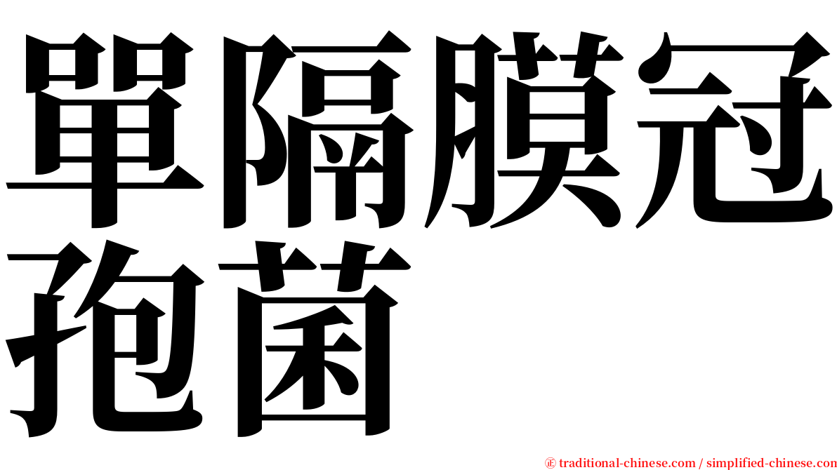 單隔膜冠孢菌 serif font