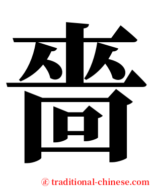 嗇 serif font