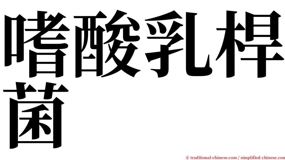 嗜酸乳桿菌 serif font