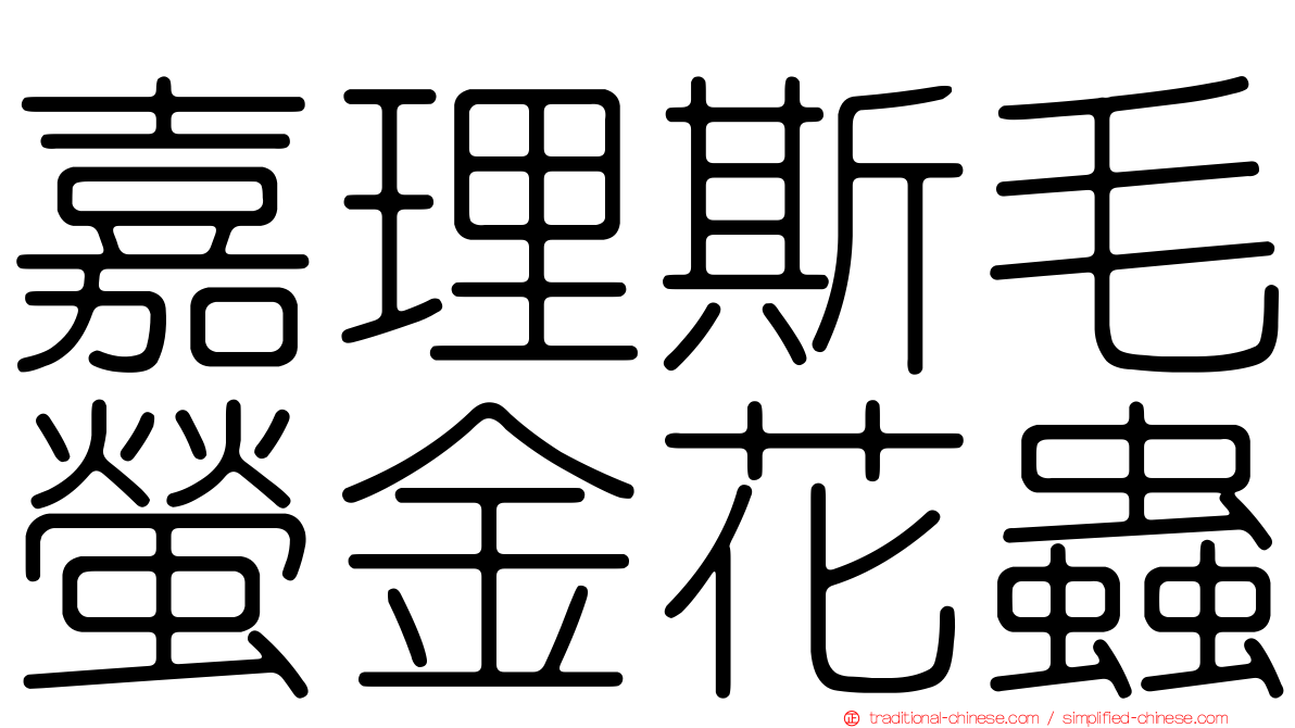 嘉理斯毛螢金花蟲