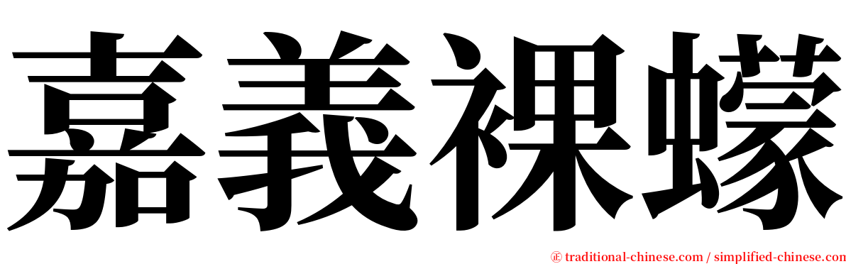 嘉義裸蠓 serif font