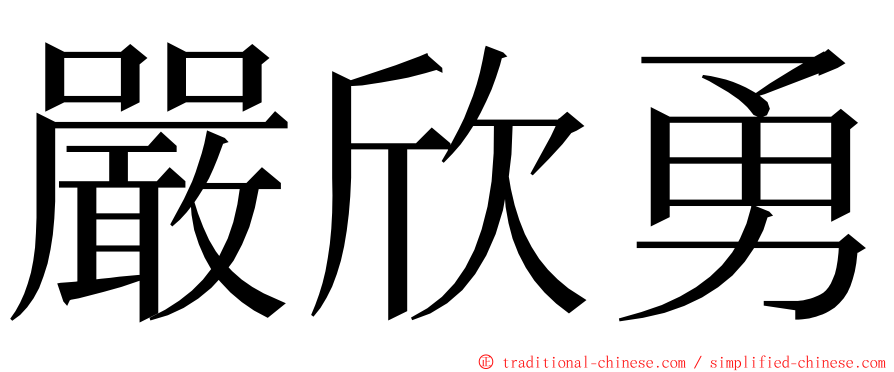 嚴欣勇 ming font