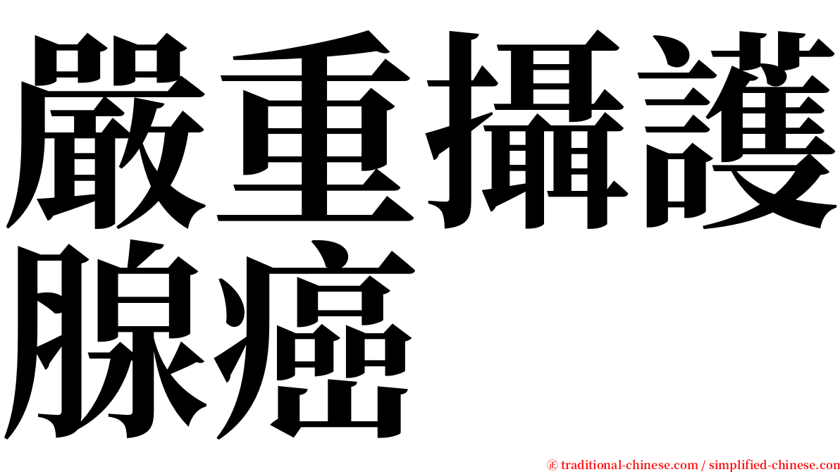 嚴重攝護腺癌 serif font