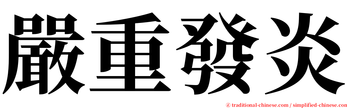 嚴重發炎 serif font