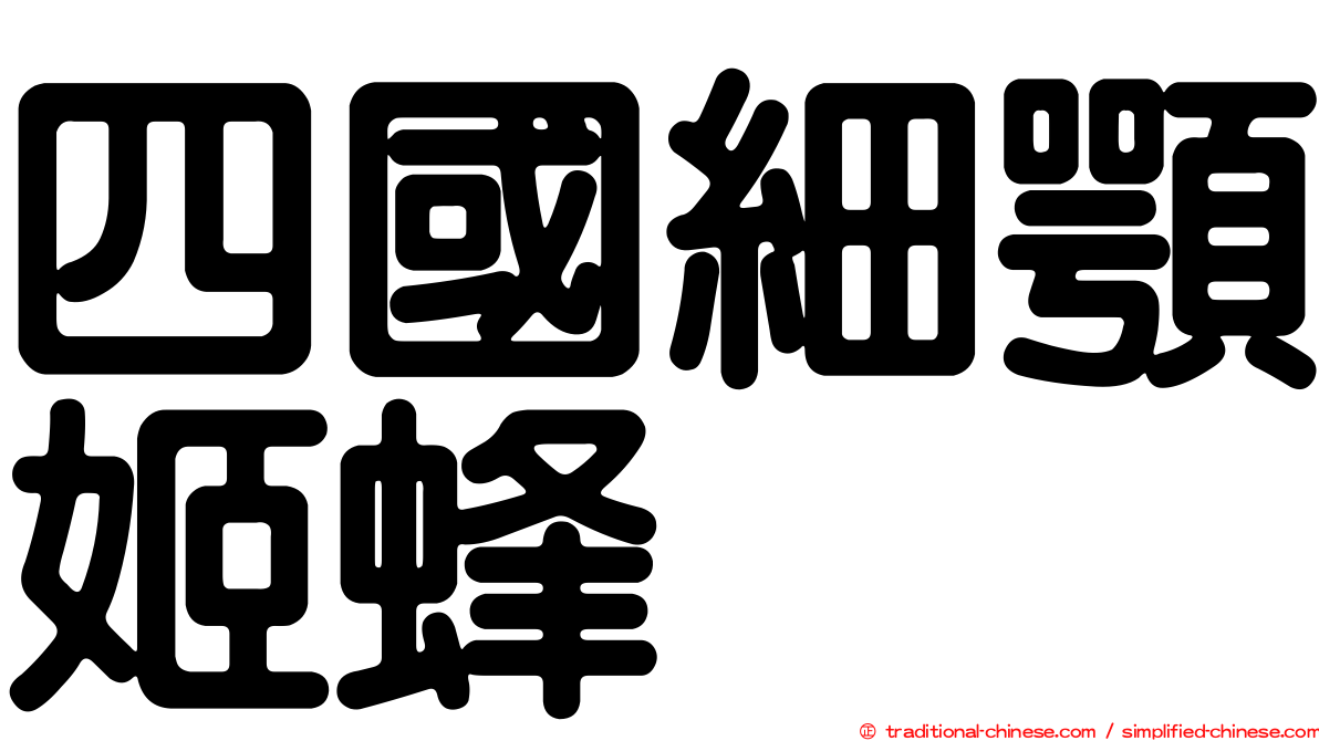 四國細顎姬蜂