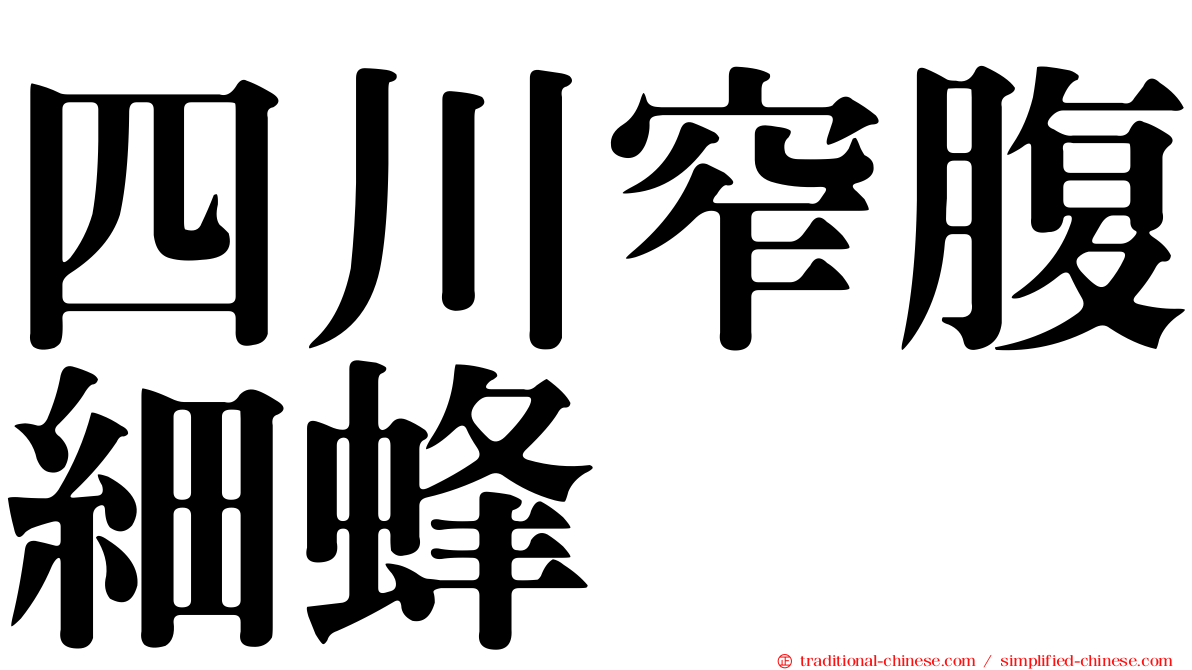 四川窄腹細蜂