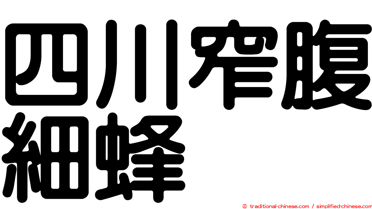 四川窄腹細蜂