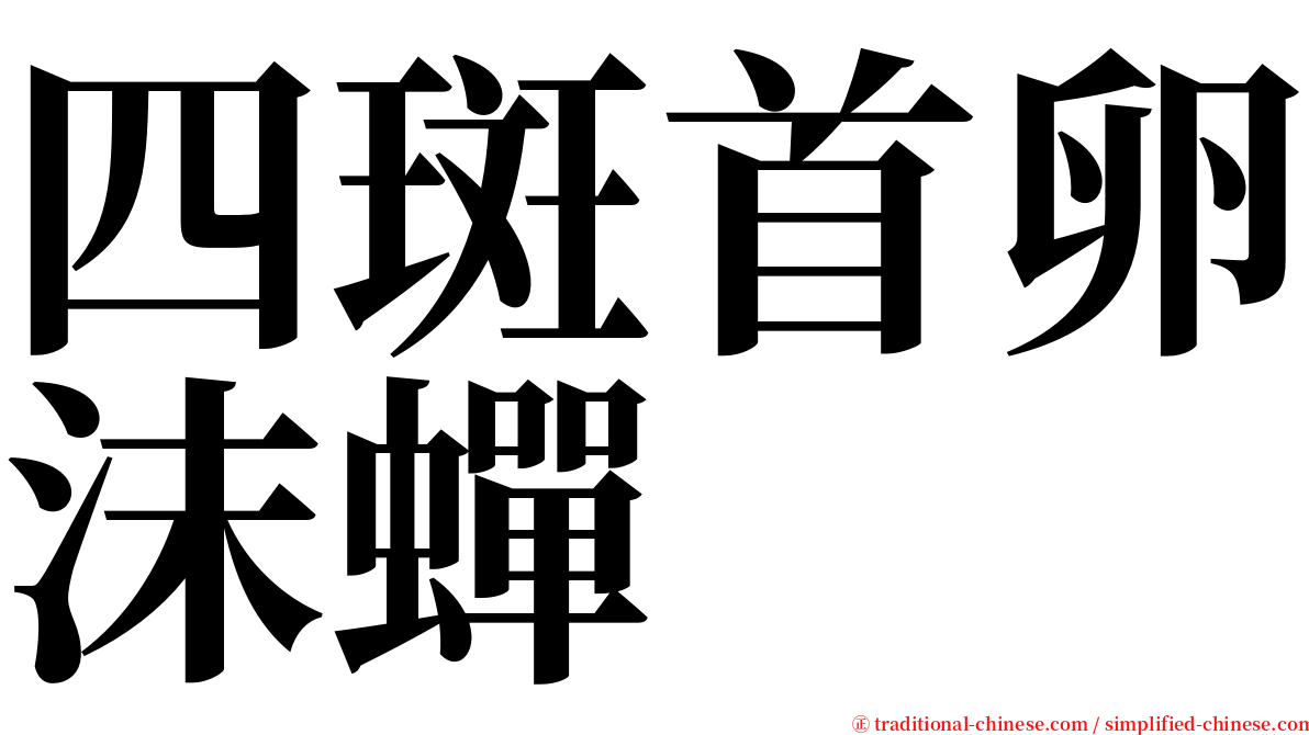 四斑首卵沫蟬 serif font