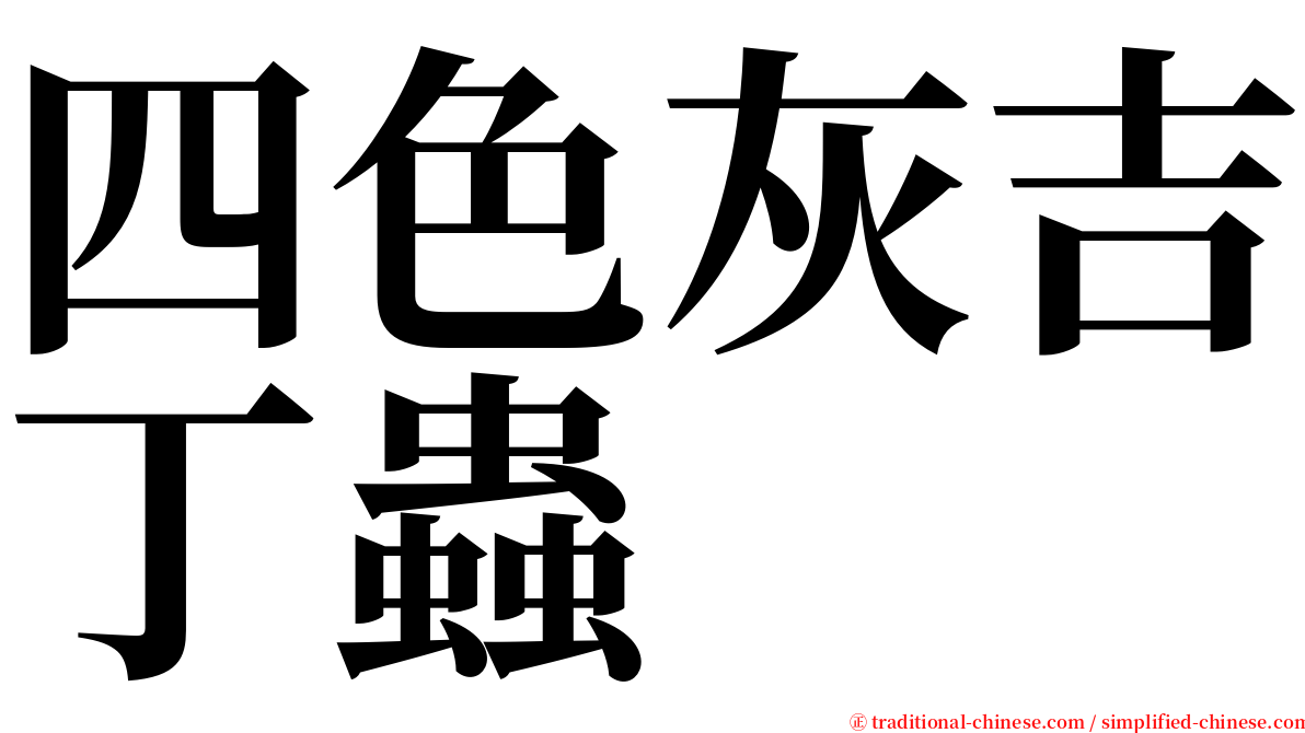 四色灰吉丁蟲 serif font