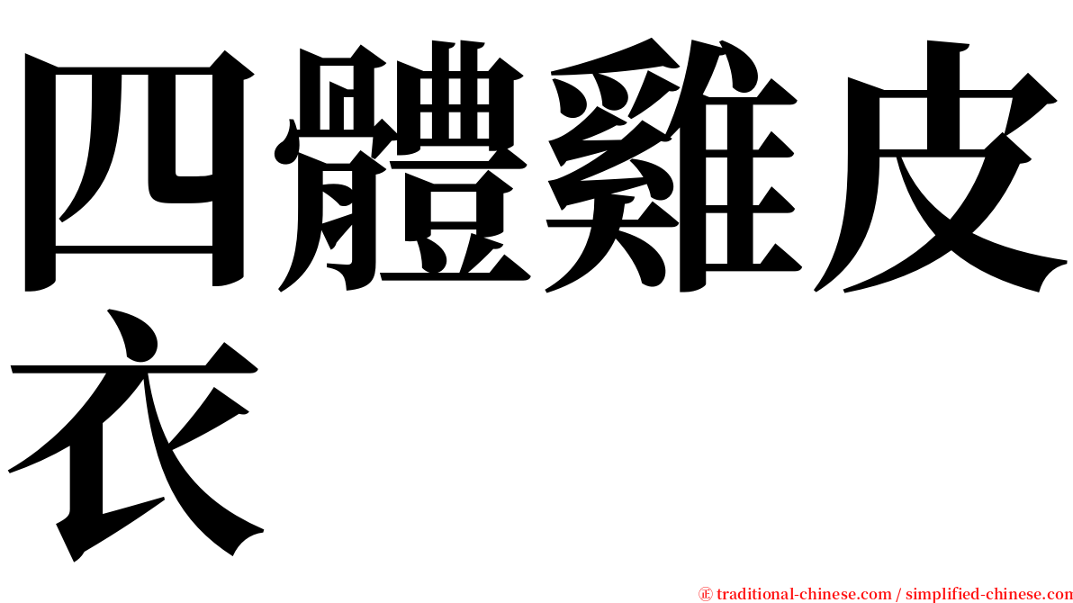 四體雞皮衣 serif font