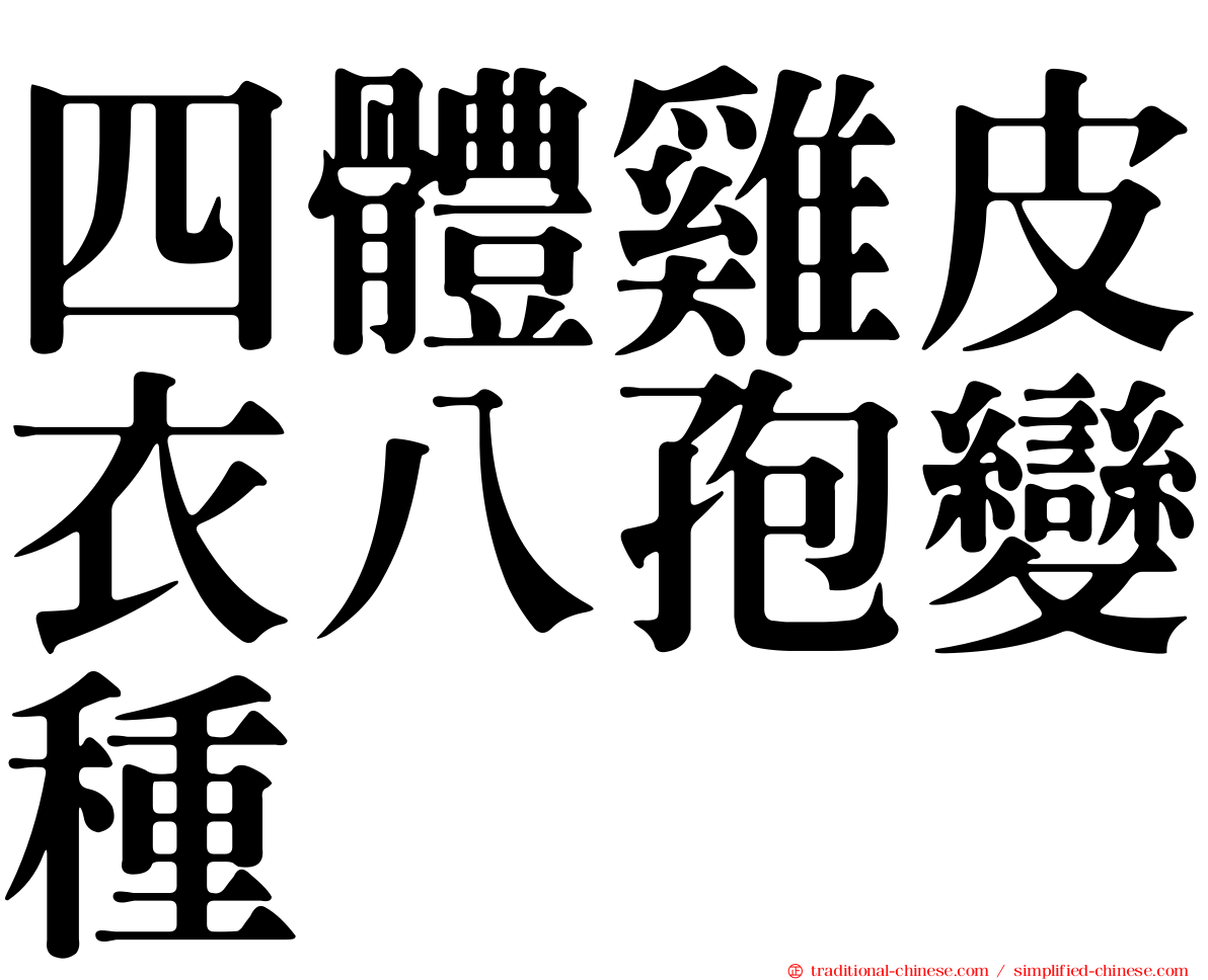 四體雞皮衣八孢變種