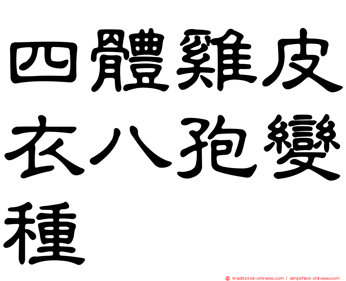 四體雞皮衣八孢變種