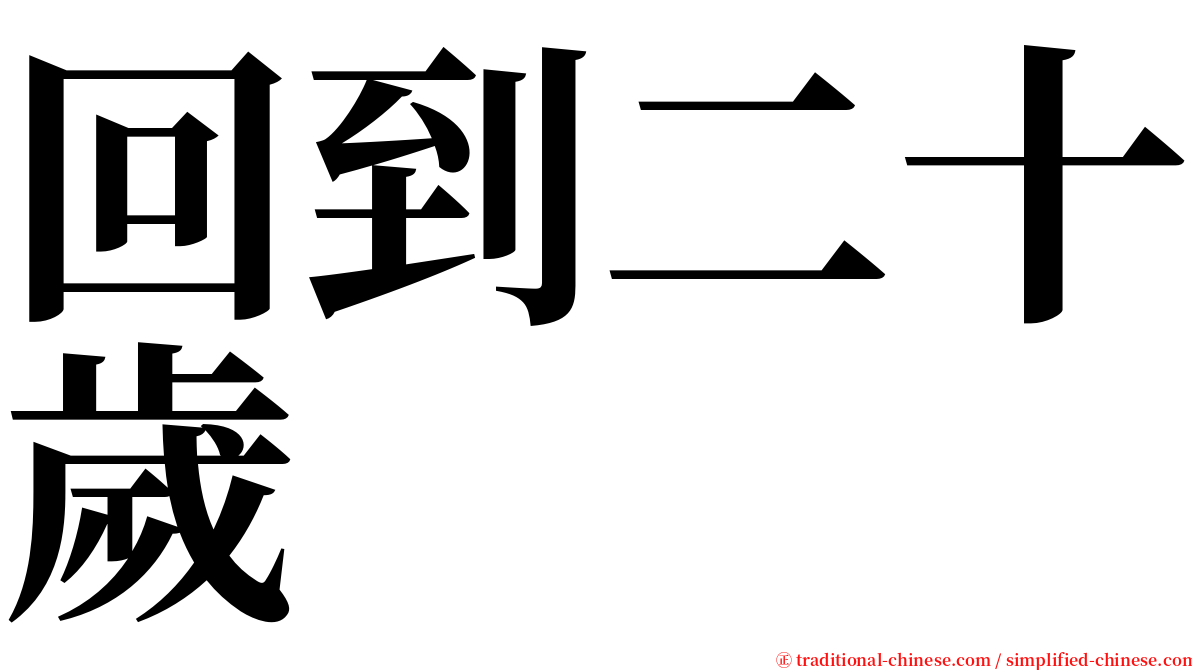 回到二十歲 serif font