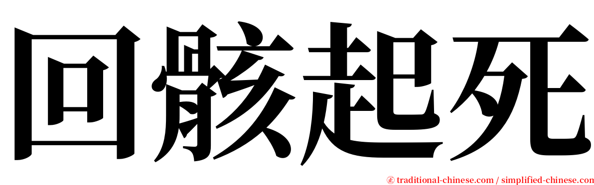 回骸起死 serif font