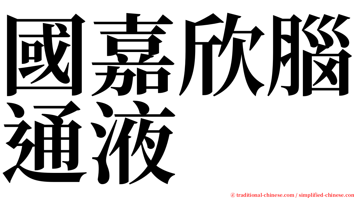 國嘉欣腦通液 serif font
