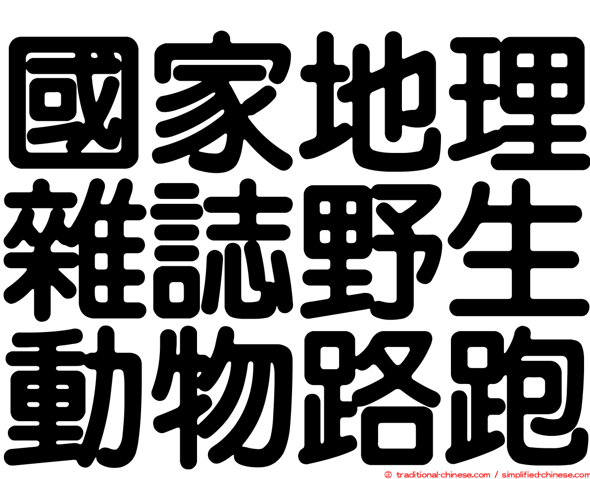 國家地理雜誌野生動物路跑
