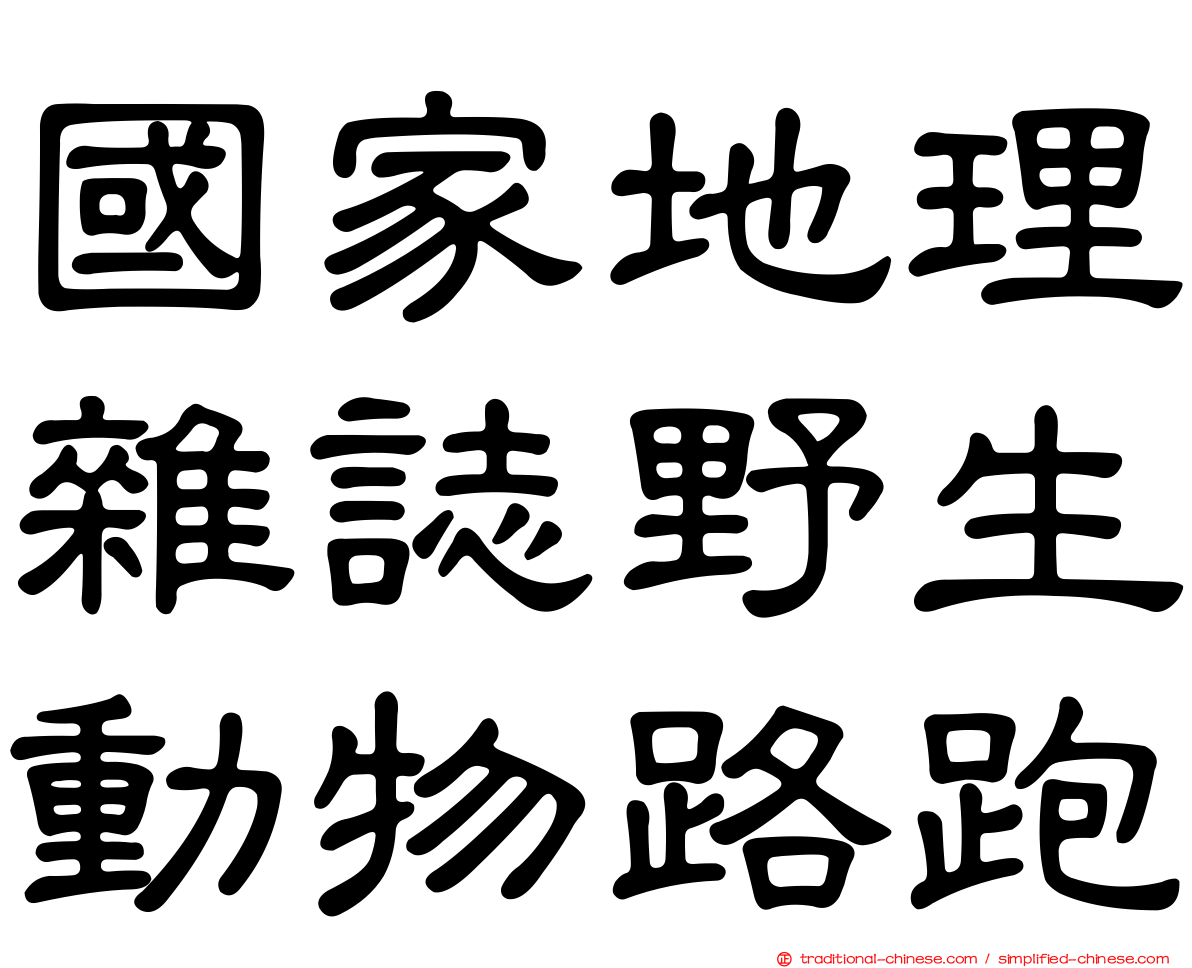國家地理雜誌野生動物路跑