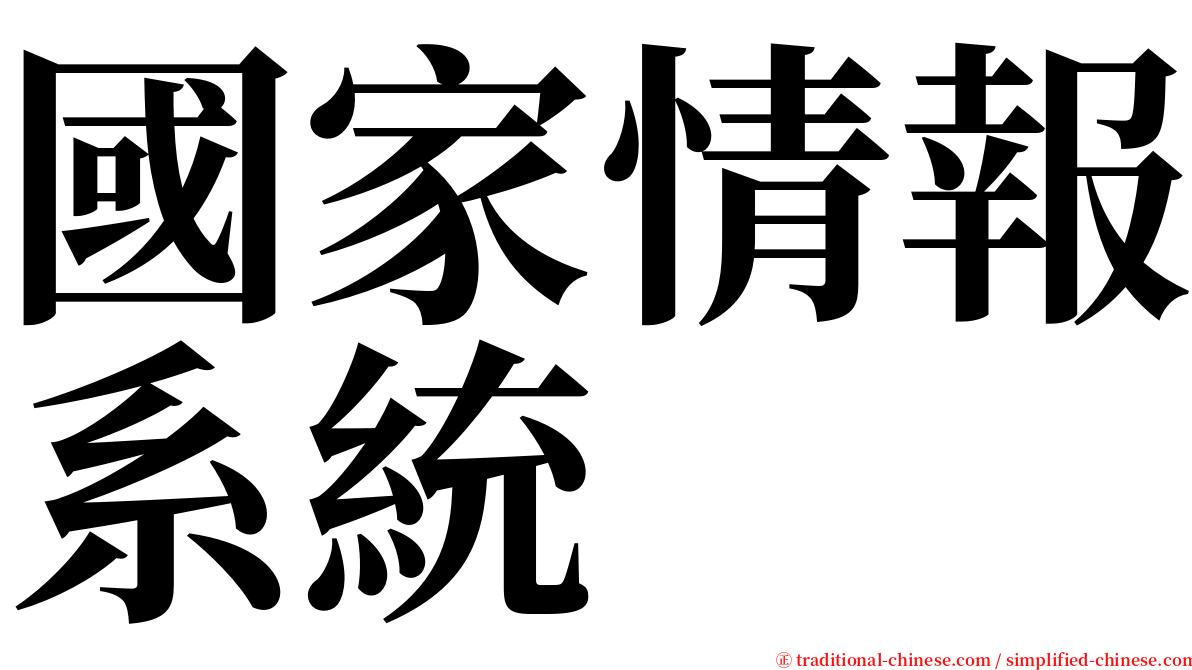 國家情報系統 serif font