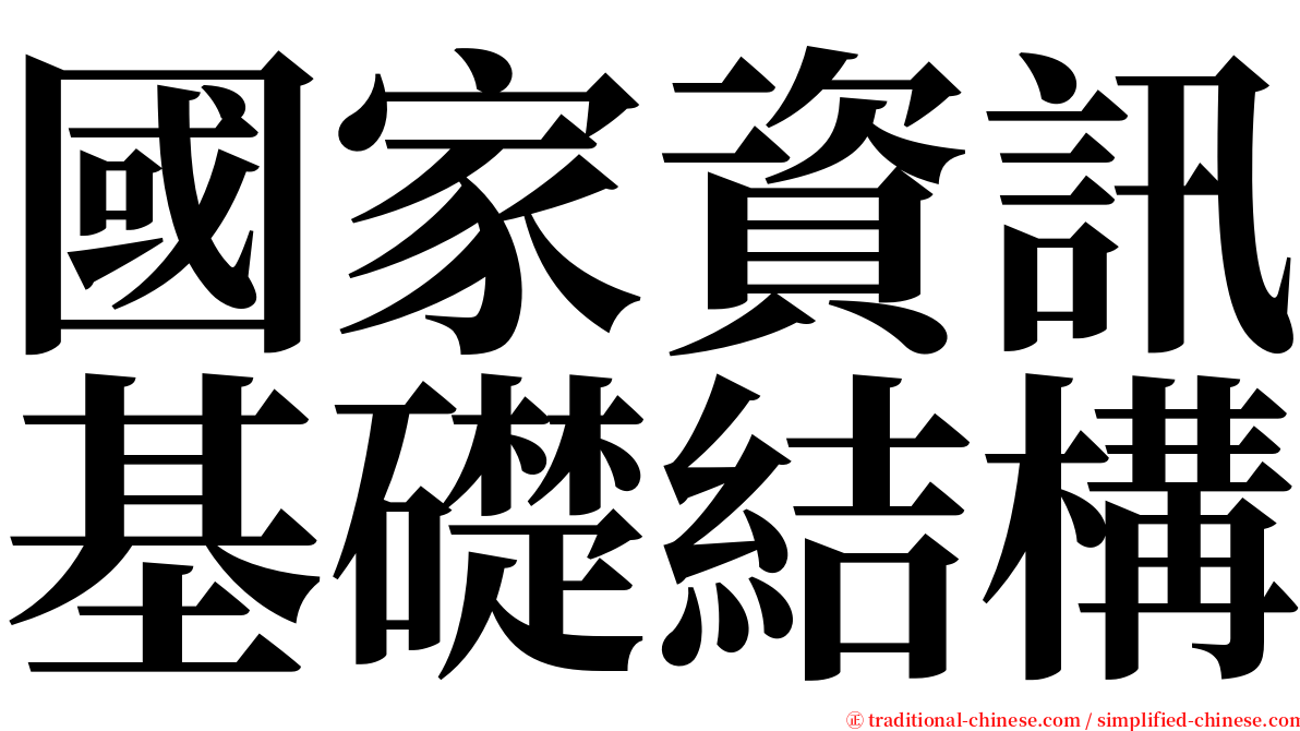 國家資訊基礎結構 serif font