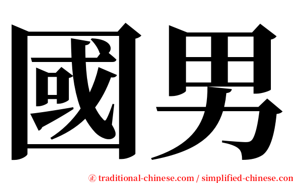 國男 serif font