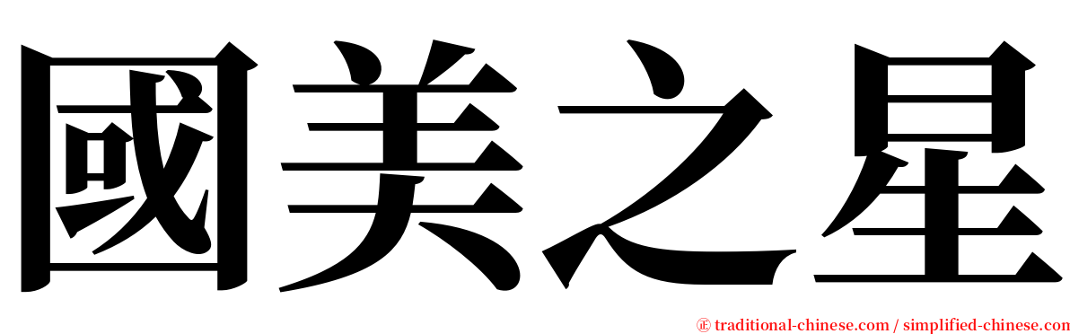 國美之星 serif font
