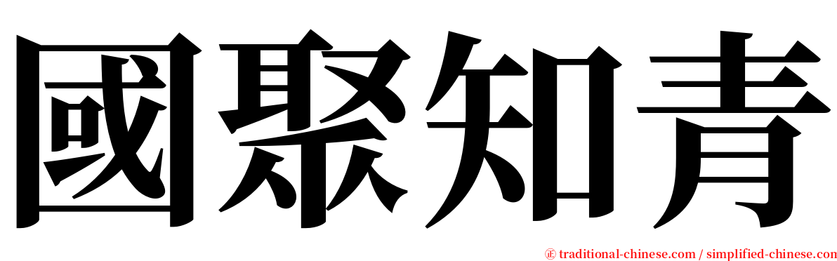 國聚知青 serif font
