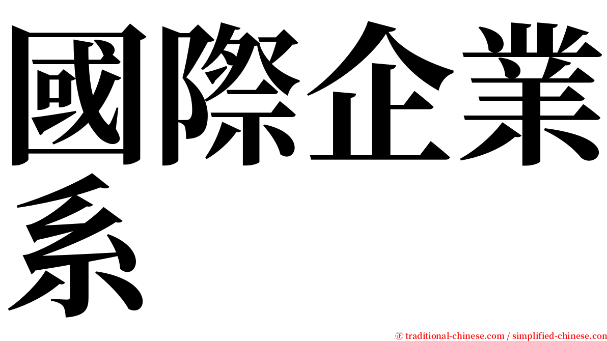 國際企業系 serif font