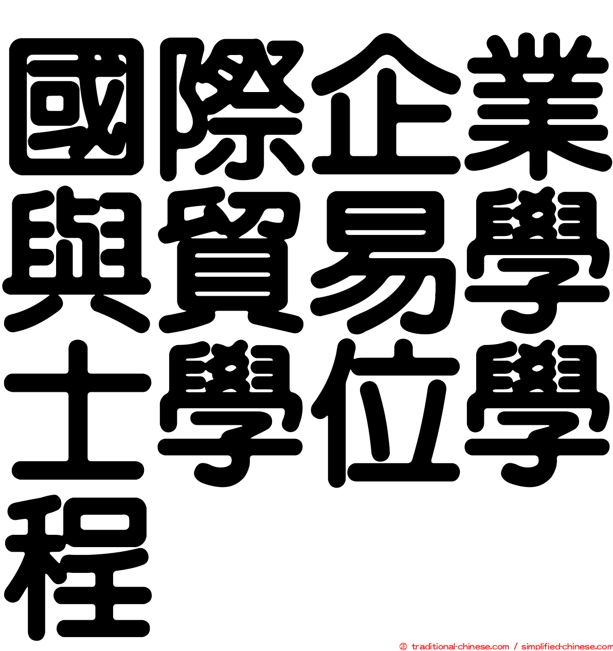 國際企業與貿易學士學位學程