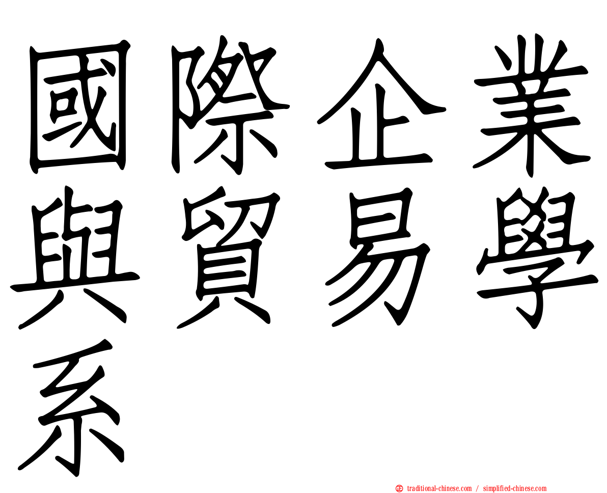 國際企業與貿易學系