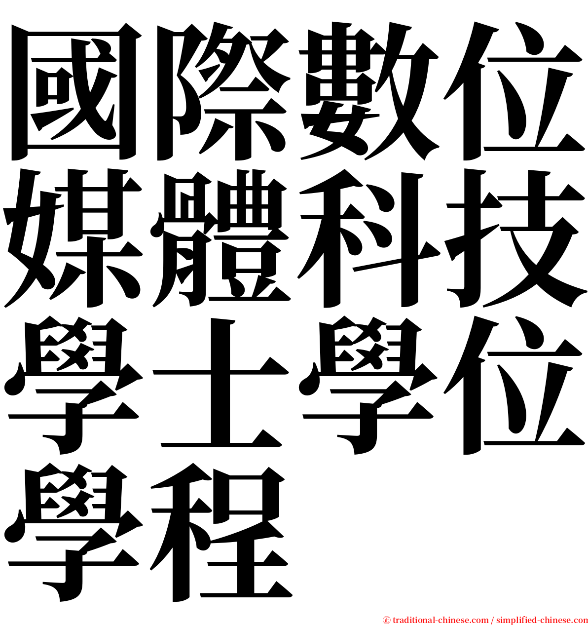 國際數位媒體科技學士學位學程 serif font