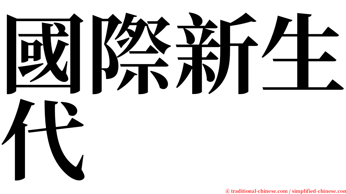 國際新生代 serif font
