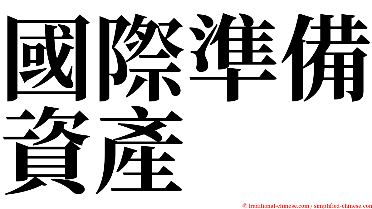 國際準備資產 serif font
