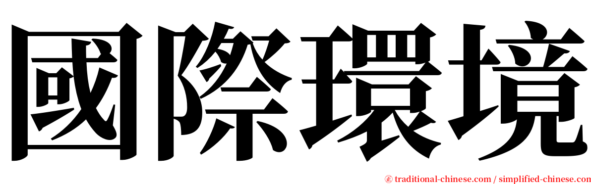 國際環境 serif font