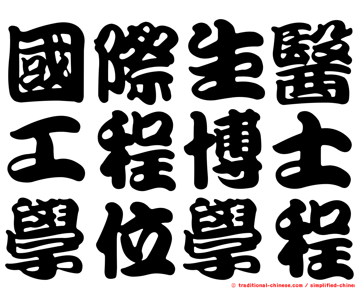 國際生醫工程博士學位學程