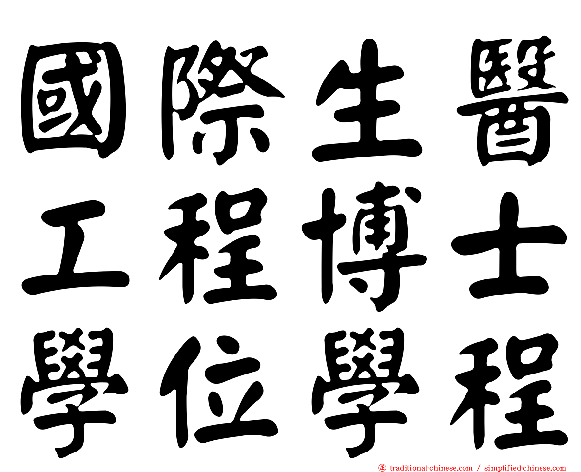 國際生醫工程博士學位學程