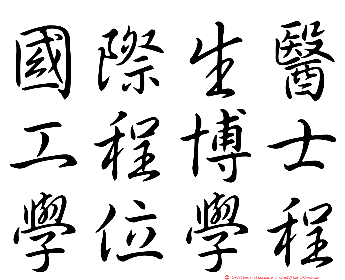 國際生醫工程博士學位學程