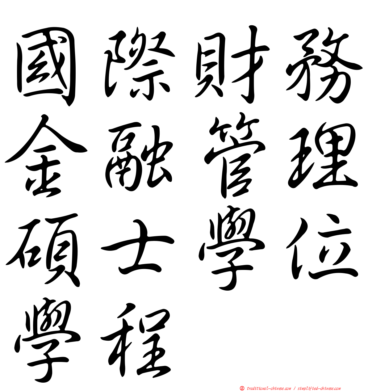 國際財務金融管理碩士學位學程