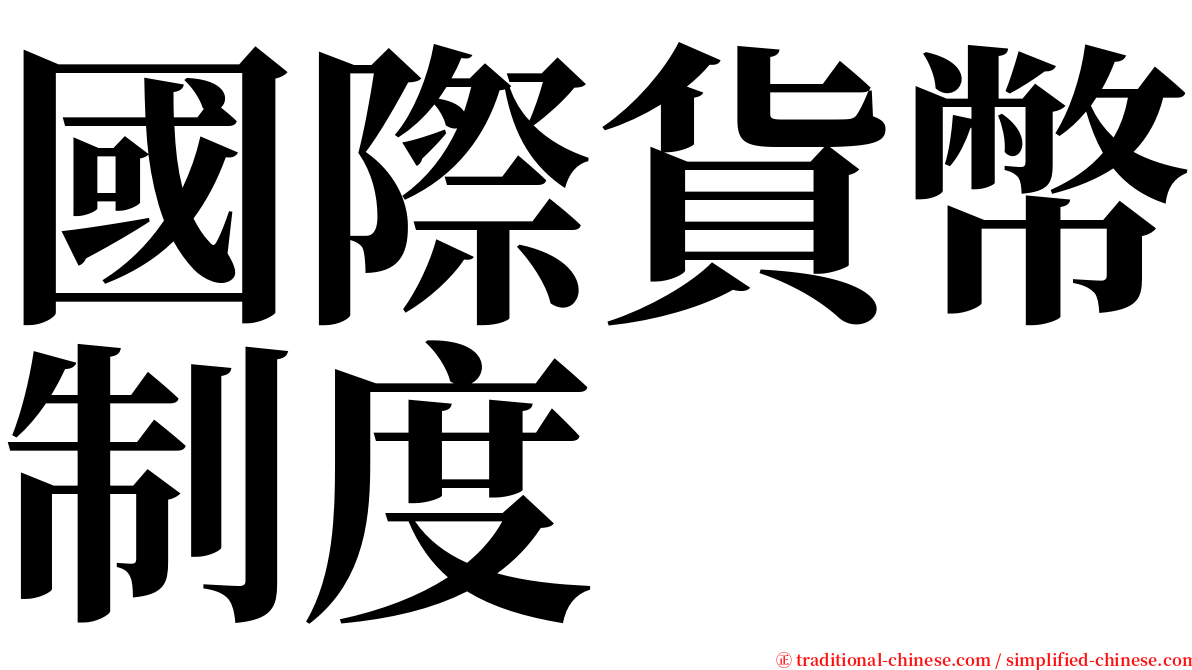 國際貨幣制度 serif font